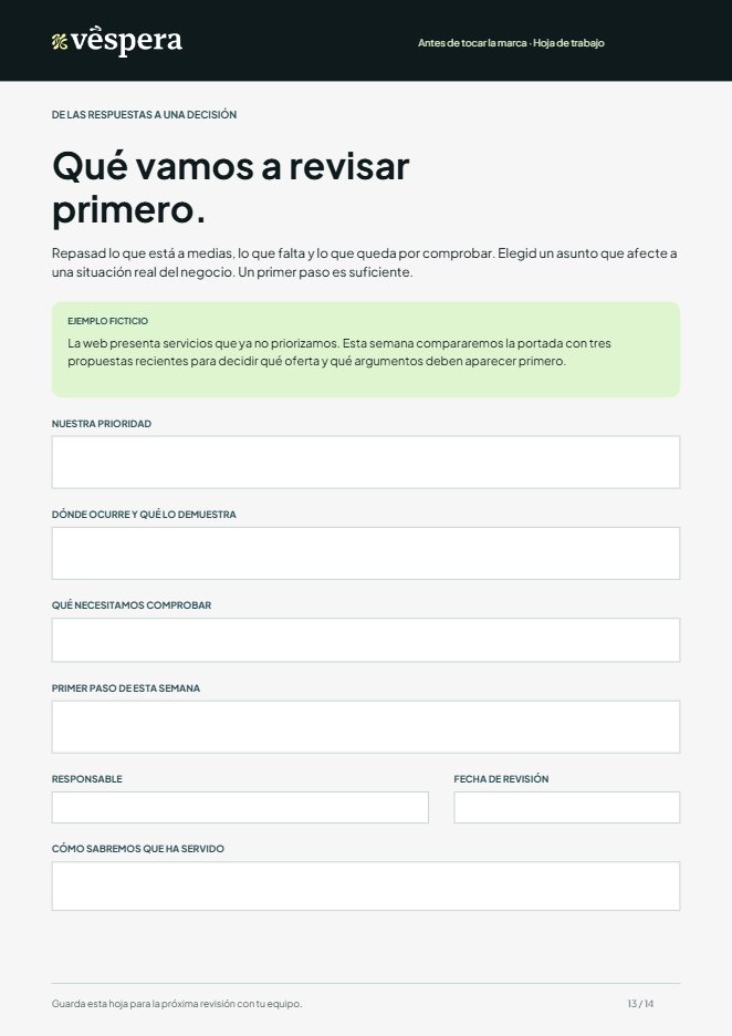 Hoja de trabajo: qué vamos a revisar primero