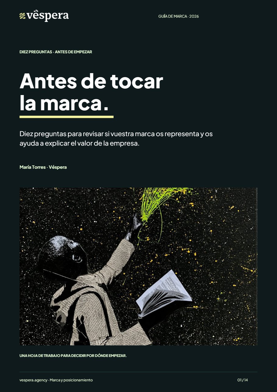 Portada de la guía «Antes de tocar la marca»