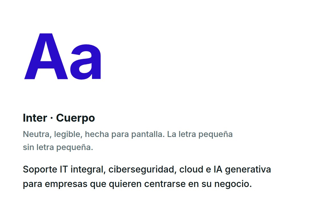 Inter, tipografía de cuerpo de Oticel