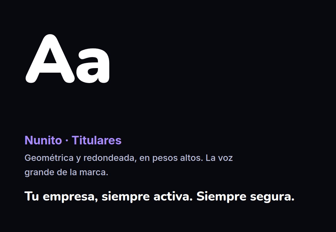 Nunito, tipografía de titulares de Oticel