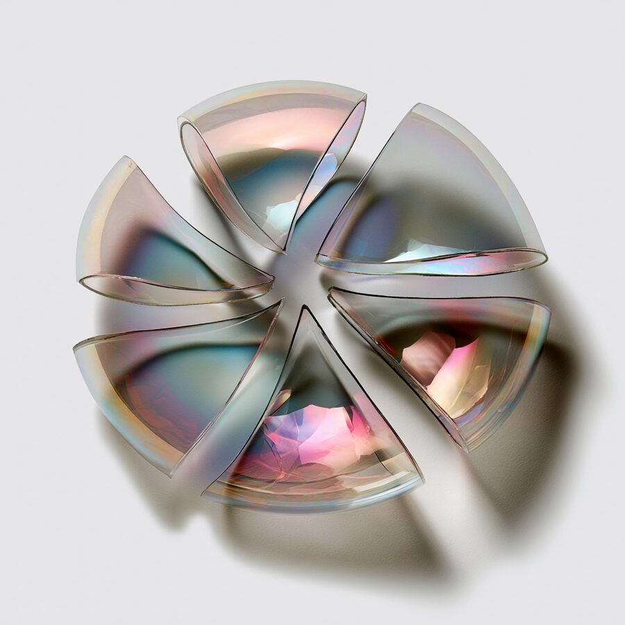 Rueda de cristal en piezas