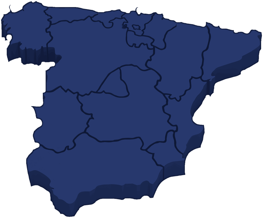 Mapa de España con los destinos de Bossh